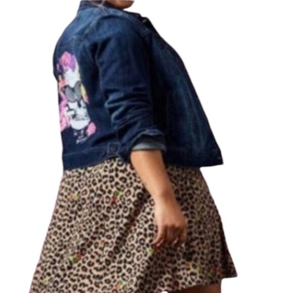 Torrid x Betsey Johnson Floral skull trucker jean jacket coat Plus Size 2 2X New - Picture 4 of 15